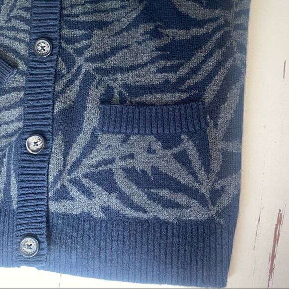 PROENZA SCHOULER for Target Gray Navy Blue Cardigan cotton cashmere Sweater top - Picture 9 of 10